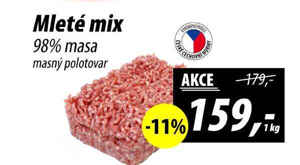 Mleté mix 98% masa masný polotovar, 1 kg 