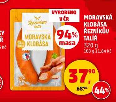 MORAVSKÁ KLOBÁSA ŘEZNÍKŮV TALÍŘ, 320 g