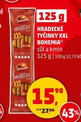 HRADECKÉ TYČINKY XXL BOHEMIA, 125 g 