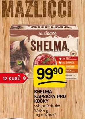 SHELMA KAPSIČKY PRO KOČKY vybrané druhy 12x85 g
