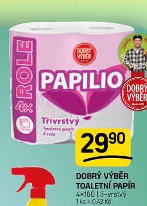 DOBRÝ VÝBĚR TOALETNÍ PAPÍR 4x160 | 3-vrstvý 