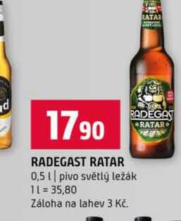 RADEGAS RATAR 0,5l pivo světlý ležák