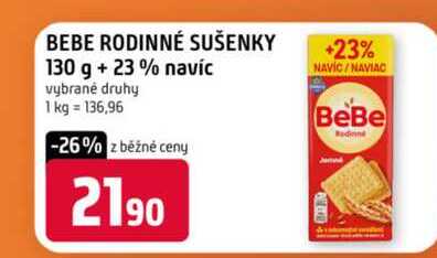 BEBE RODINNÉ SUŠENKY 130 g +23 % navíc vybrané druhy