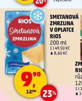 SMETANOVÁ ZMRZLINA V OPLATCE RIOS, 200 ml