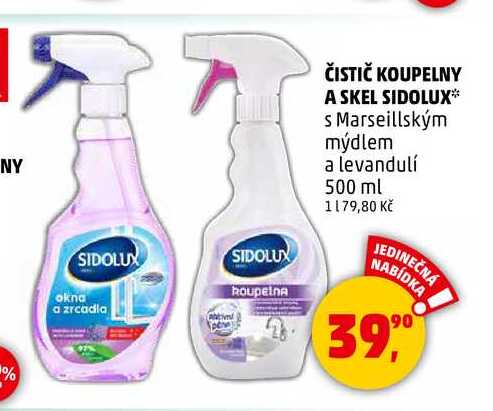 ČISTIČ KOUPELNY A SKEL SIDOLUX, 500 ml