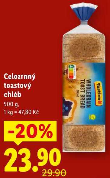 Celozrnný toastový chléb, 500 g