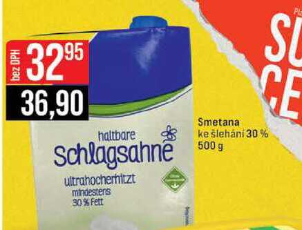 Smetana ke šlehání 30 % 500 g 