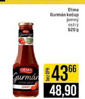 Otma Gurmán kečup jemný ostrý 520 g