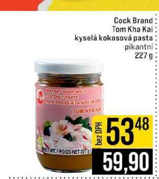 Cock Brand Tom Kha Kai kyselá kokosová pasta pikantni 227 g 