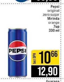 Pepsi original zero sugar Mirinda orange 7up 330 ml