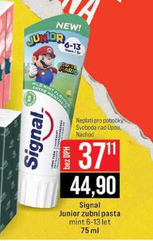 Signal Junior zubní pasta mint 6-13 let 75 ml