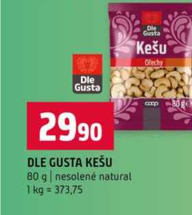 DLE GUSTA KEŠU 80 g nesolené natural 