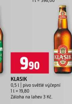 KLASIK 0,5l pivo světlé výčepní 
