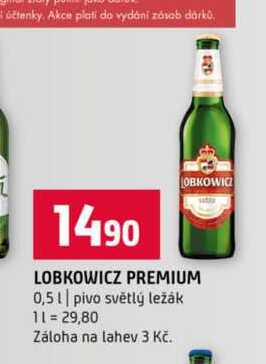 LOBKOWICZ PREMIUM 0,5l pivo světlý ležák 