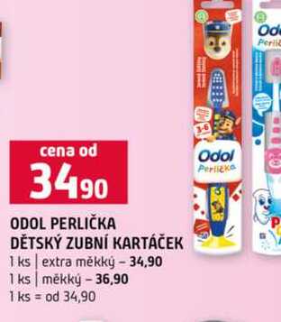 ODOL PERLIČKA DĚTSKÝ ZUBNÍ KARTÁČEK 1 ks extra měkký měkký