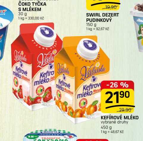 KEFÍROVÉ MLÉKO vybrané druhy 450 g