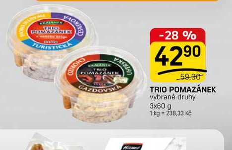 TRIO POMAZÁNEK vybrané druhy 3x60 g