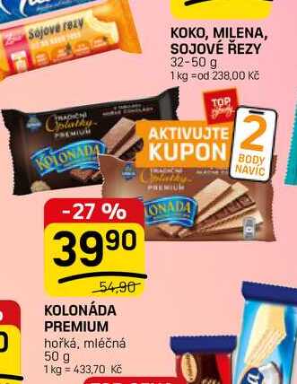 KOLONÁDA PREMIUM hořká, mléčná 50 g