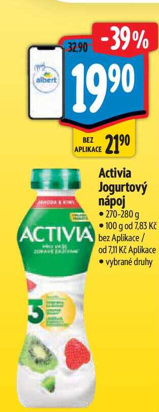  Activia Jogurtový nápoj 270-280 g  