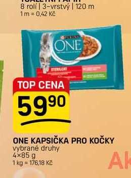 ONE KAPSIČKA PRO KOČKY vybrané druhy 4x85 g