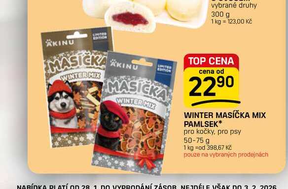  WINTER MASÍČKA MIX PAMLSEK pro kočky, pro psy 50-75 g