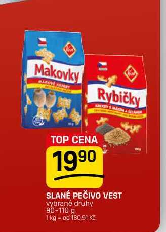 SLANÉ PEČIVO VEST vybrané druhy 90-110 g 