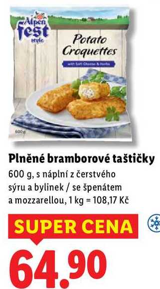 Plněné bramborové taštičky, 600 g