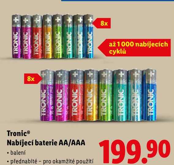 Tronic Nabíjecí baterie AA/AAA