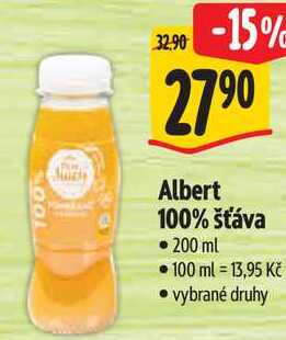 Albert 100% šťáva, 200 ml