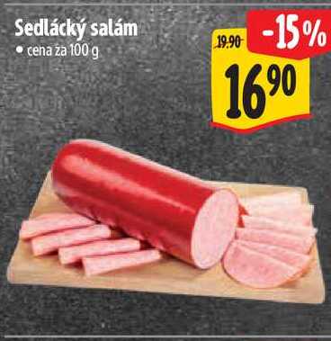 Sedlácký salám, cena za 100 g 