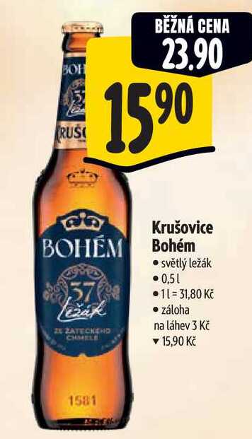 Krušovice Bohém, 0,5 l