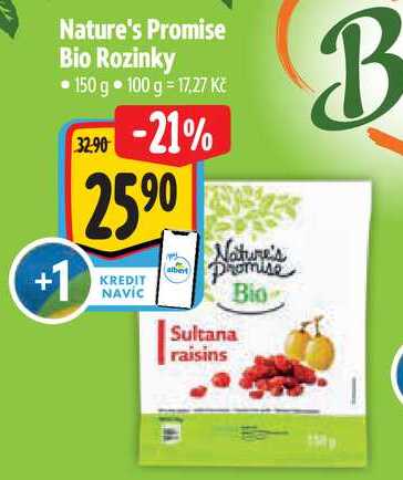 Nature's Promise Bio Rozinky, 150 g