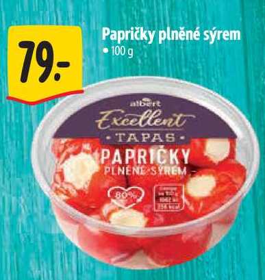 Papričky plněné sýrem, 100 g 
