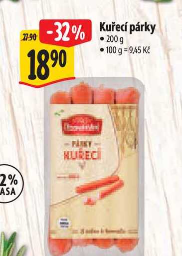 Kuřecí párky, 200 g