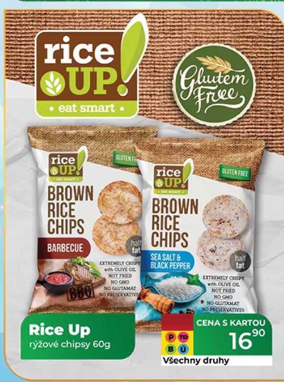 Rice Up rýžové chipsy 60g