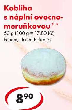 Kobliha s náplní ovocno- meruňkovou, 50 g