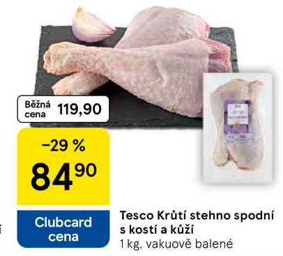 Tesco Krůtí stehno spodní s kostí a kůží, 1 kg