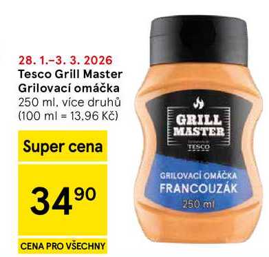 Tesco Grill Master Grilovací omáčka, 250 ml