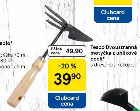 Tesco Dvoustranná motyčka z uhlíkové oceli, s dřevěnou rukojetí