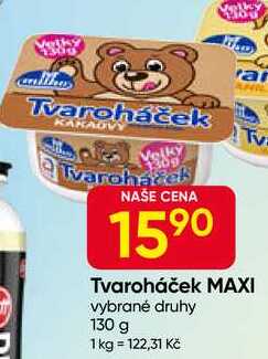 Milko Tvaroháček MAXI vybrané druhy 130 g
