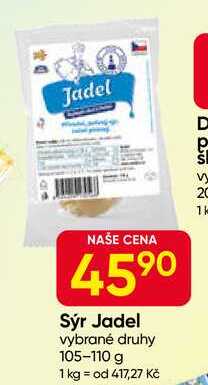 Sýr Jadel vybrané druhy 105-110 g 