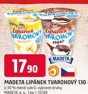MADETA LIPÁNEK TVAROHOVÝ 130 g