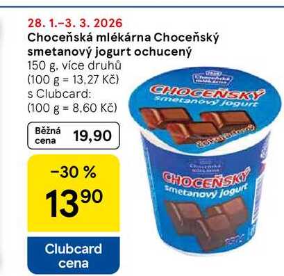 Choceňská mlékárna Choceňský smetanový jogurt ochucený, 150 g