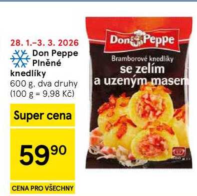 Don Peppe Plněné knedlíky, 600 g, dva druhy 
