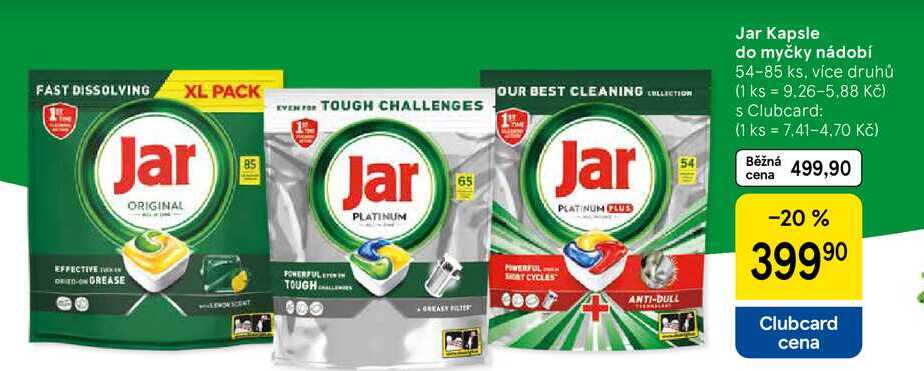 Jar Kapsle do myčky nádobí, 54-85 ks, více druhů