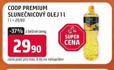 COOP PREMIUM SLUNEČNICOVÝ OLEJ 1l