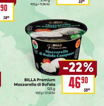 BILLA Premium Mozzarella di Bufala 125 g 