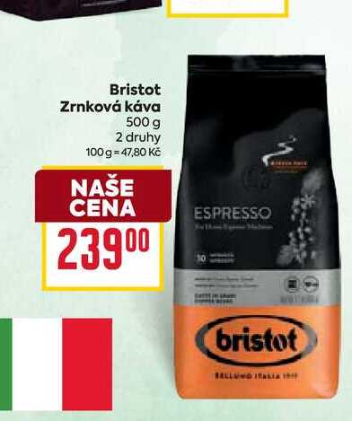 Bristot Zrnková káva 500 g v akci