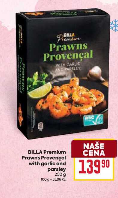BILLA Premium Prawns Provençal with garlic and parsley 250 g