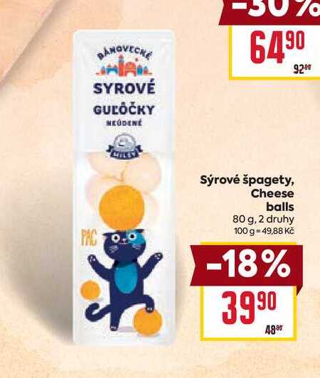Sýrové špagety, Cheese balls 80 g